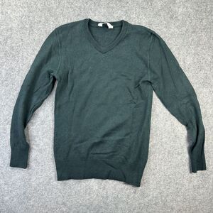 Everlane Sweater Womens XS Green V Neck 100% Wool Long Sleeve Knit Pullover